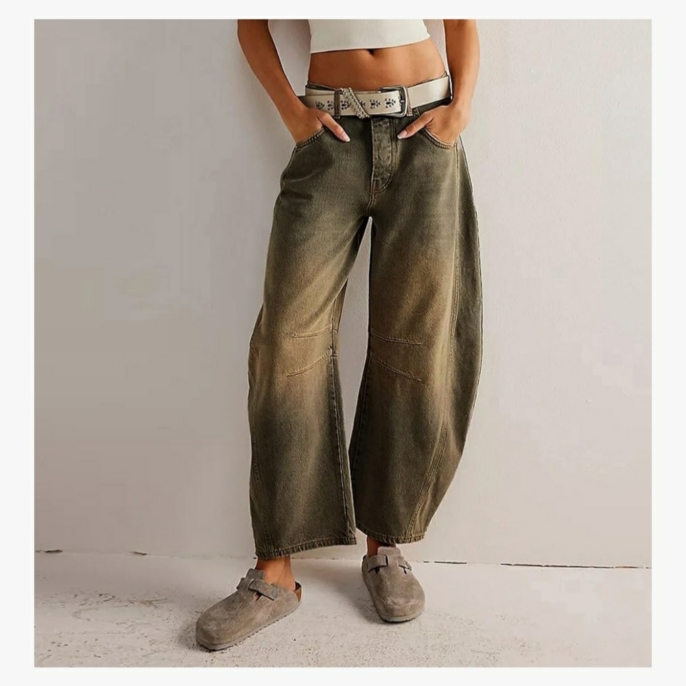 NEW Amazon Brown Flare Wide-Leg Jeans